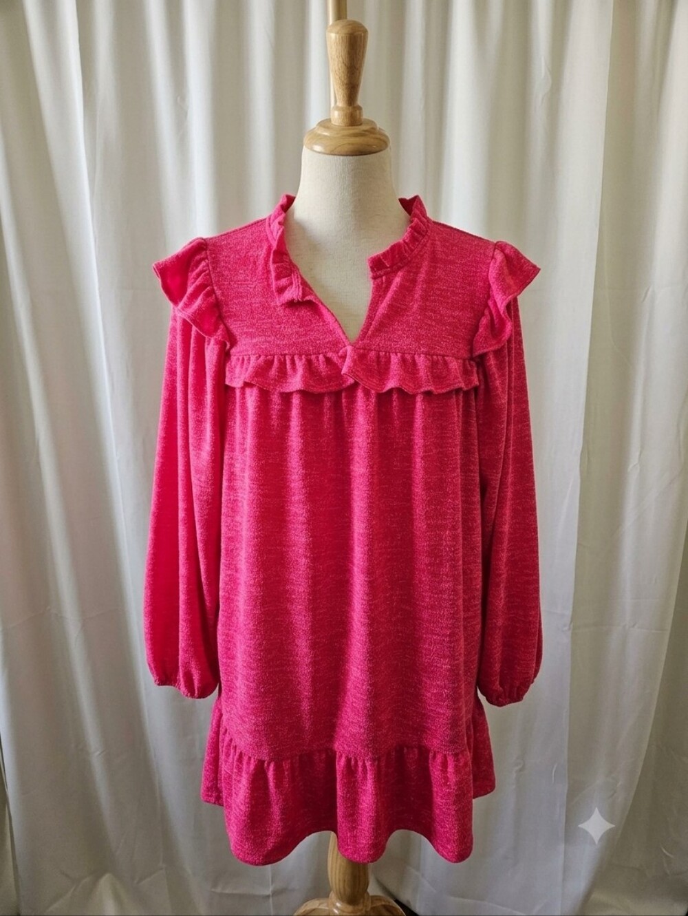 GeeGee Bright Pink Terrycloth Dress, Size Small